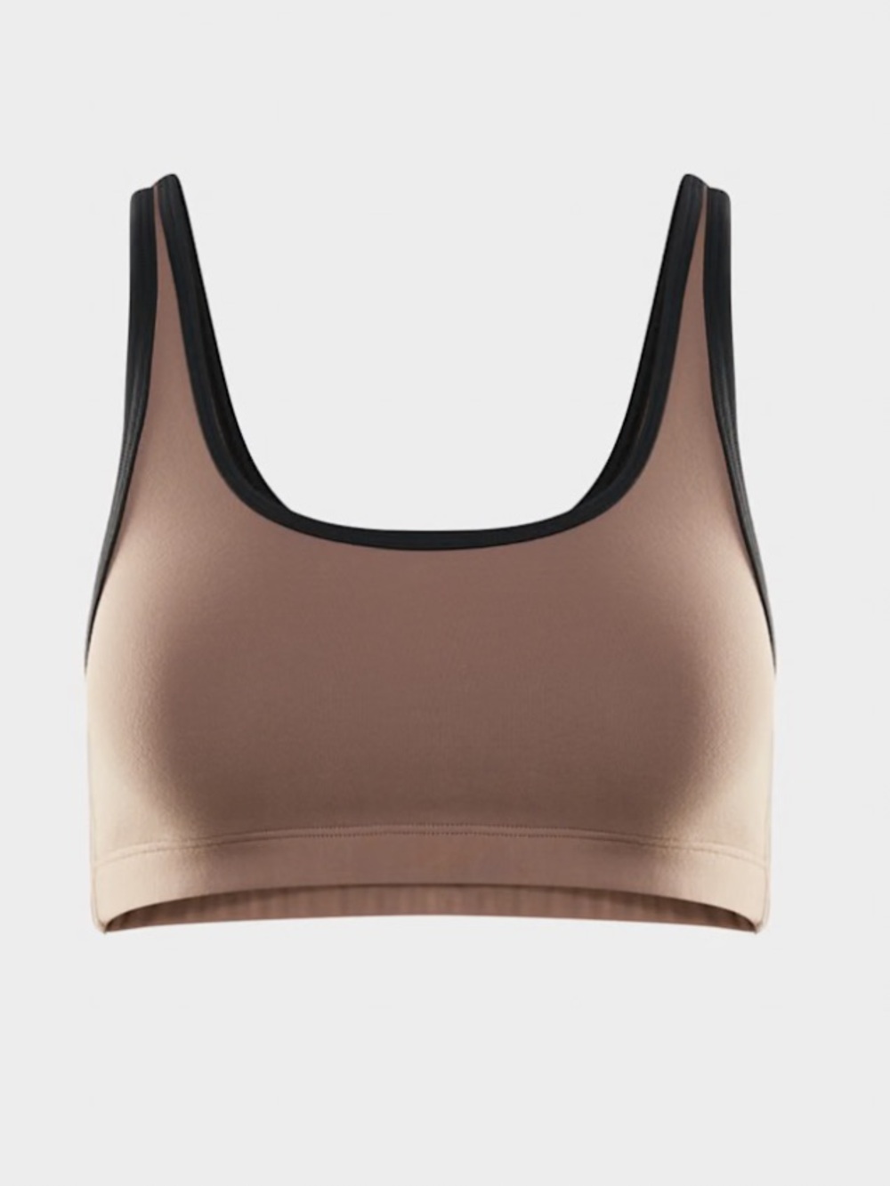 aritzia tna life mini bra top in deep taupe / black